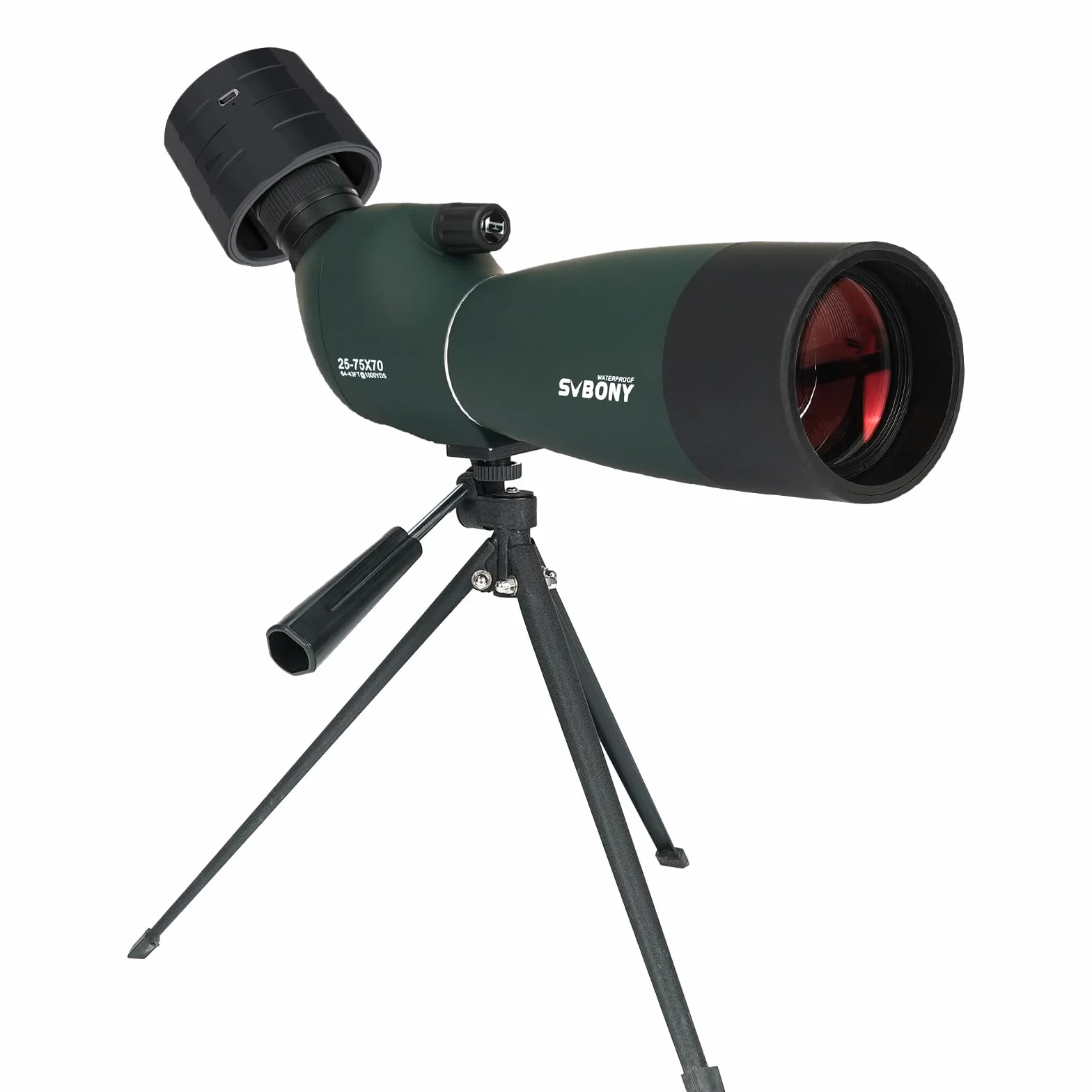 Svbony SV28PLUS 25-75x70 mm Luneta Obserwacyjne, z SC002 WiFi Kamerą, BAK4 A5 Kolorze Czerwonego Wina FMC Powłoka Obiektywu, Adapterem Telefonu Torba Na Statyw, Do Obserwacji Ptaków Fotografii