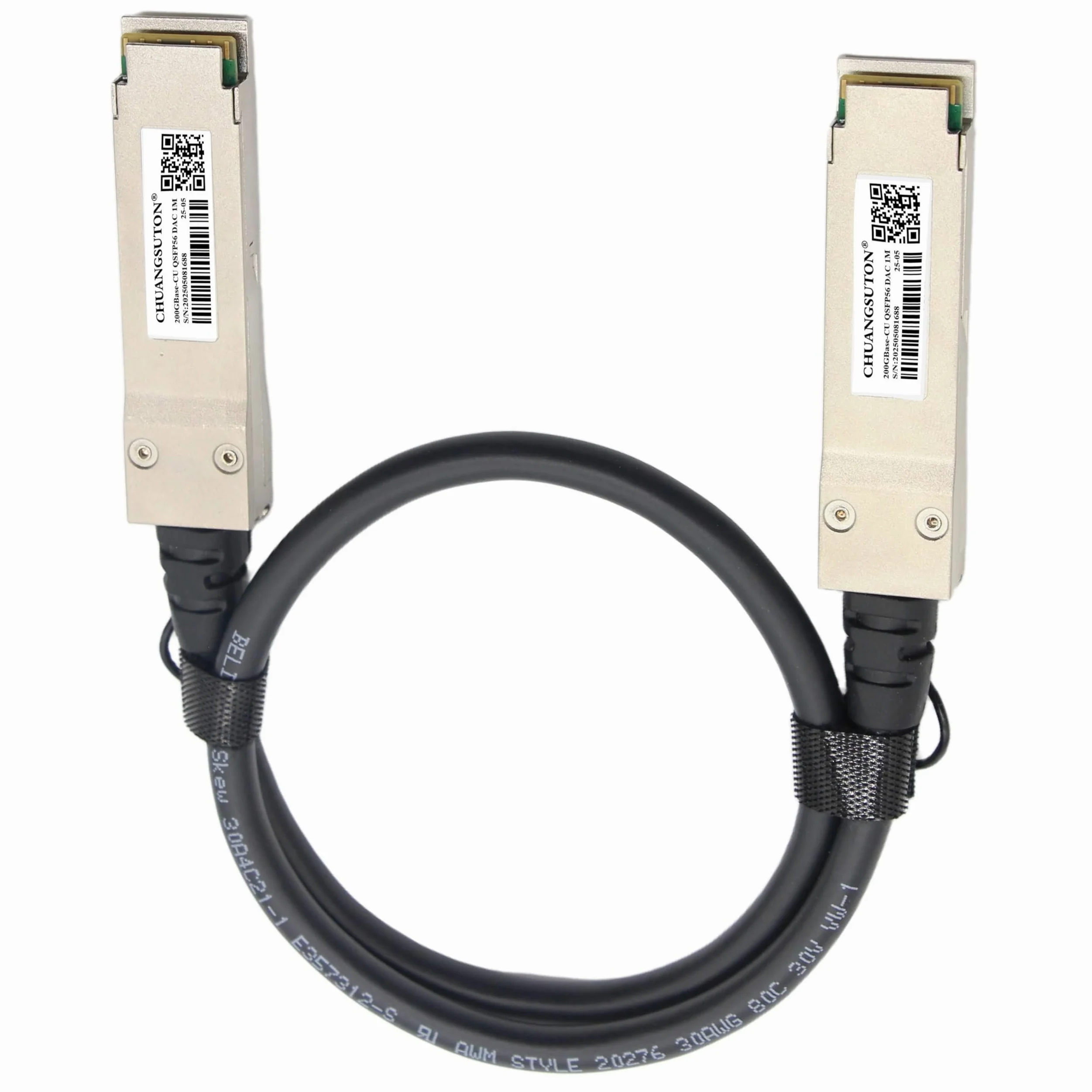 Kabel 200G QSFP56 do QSFP56 PAM4 DAC, Ethernet, pasywny, bezpośredni podłączany, miedziany kabel Twinax, kompatybilny z NVIDIA/Mellanox MCP1650-V02AE26 (2 m)