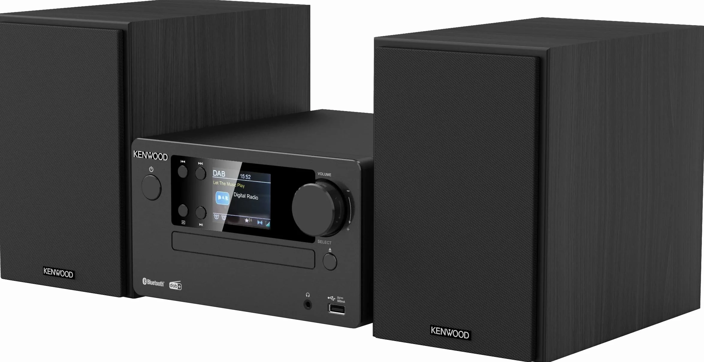 KENWOOD M-725DAB-B - Micro Hi-Fi system z DAB+, CD, USB, Bluetooth i wyświetlaczem TFT, Midnight Black