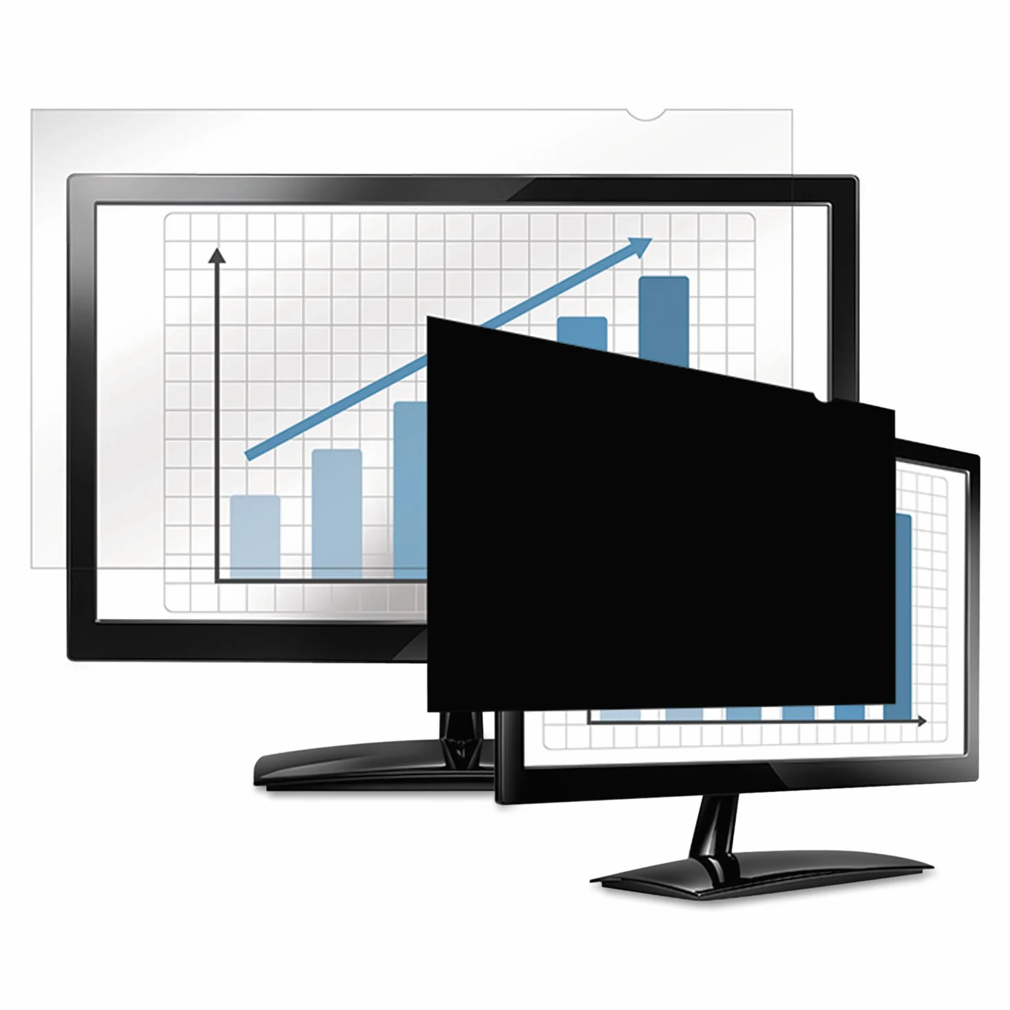 Fellowes Privascreen Anti-Glare Filtr Prywatności i Ochraniacz Ekranu do Monitora/Komputera, 67 Cali 169 Panoramiczny, Łatwe Mocowanie i Zdejmowanie za Pomocą Szybkiego Otwierania, Czarny