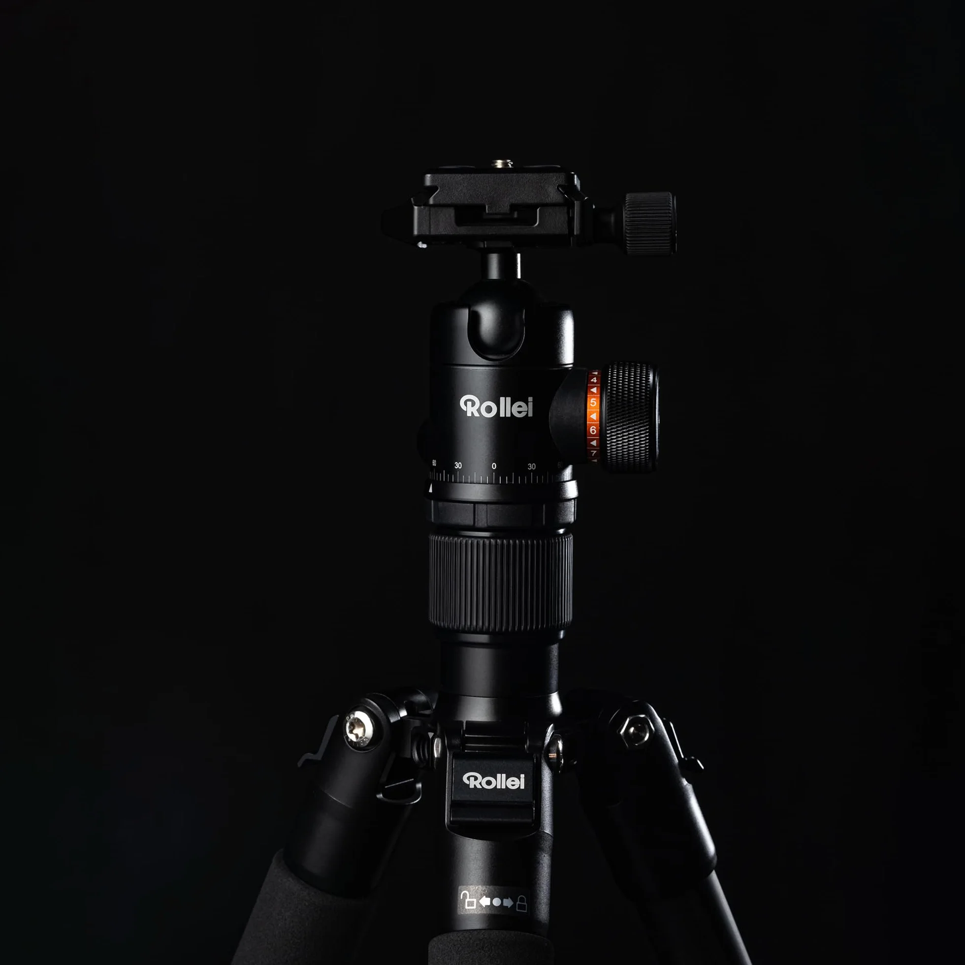 Rollei Statyw węglowy C6i, kompatybilny z Arca Swiss - konwertowalny na monopod - w zestawie panoramiczna głowica kulowa i kolumna centralna redating do makrofotografii - czarny