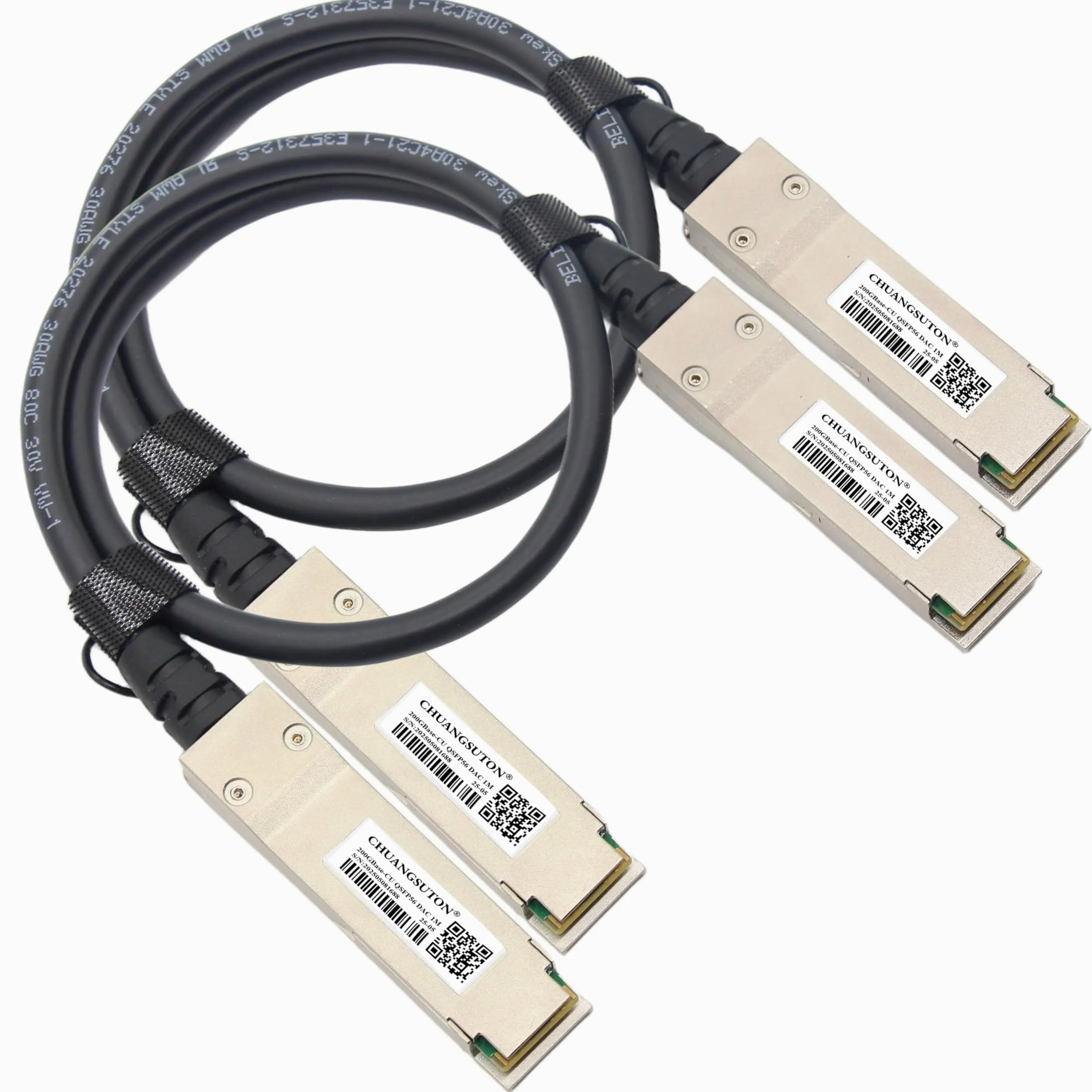 Kabel 200G QSFP56 do QSFP56 PAM4 DAC, Ethernet, pasywny, bezpośredni podłączany, miedziany kabel Twinax, kompatybilny z NVIDIA/Mellanox MCP1650-V02AE26 (2 m)