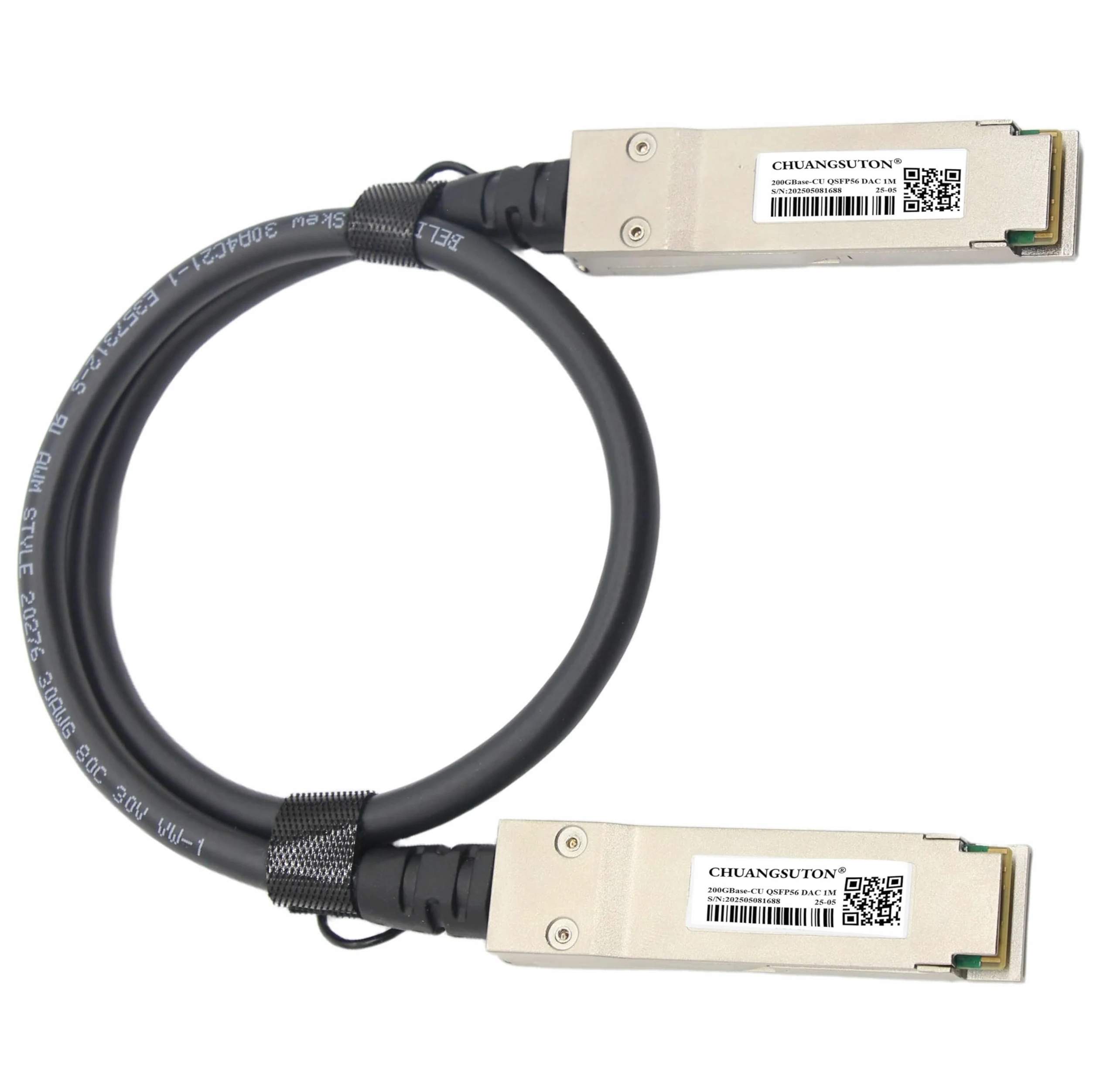 Kabel 200G QSFP56 do QSFP56 PAM4 DAC, Ethernet, pasywny, bezpośredni podłączany, miedziany kabel Twinax, kompatybilny z NVIDIA/Mellanox MCP1650-V02AE26 (2 m)