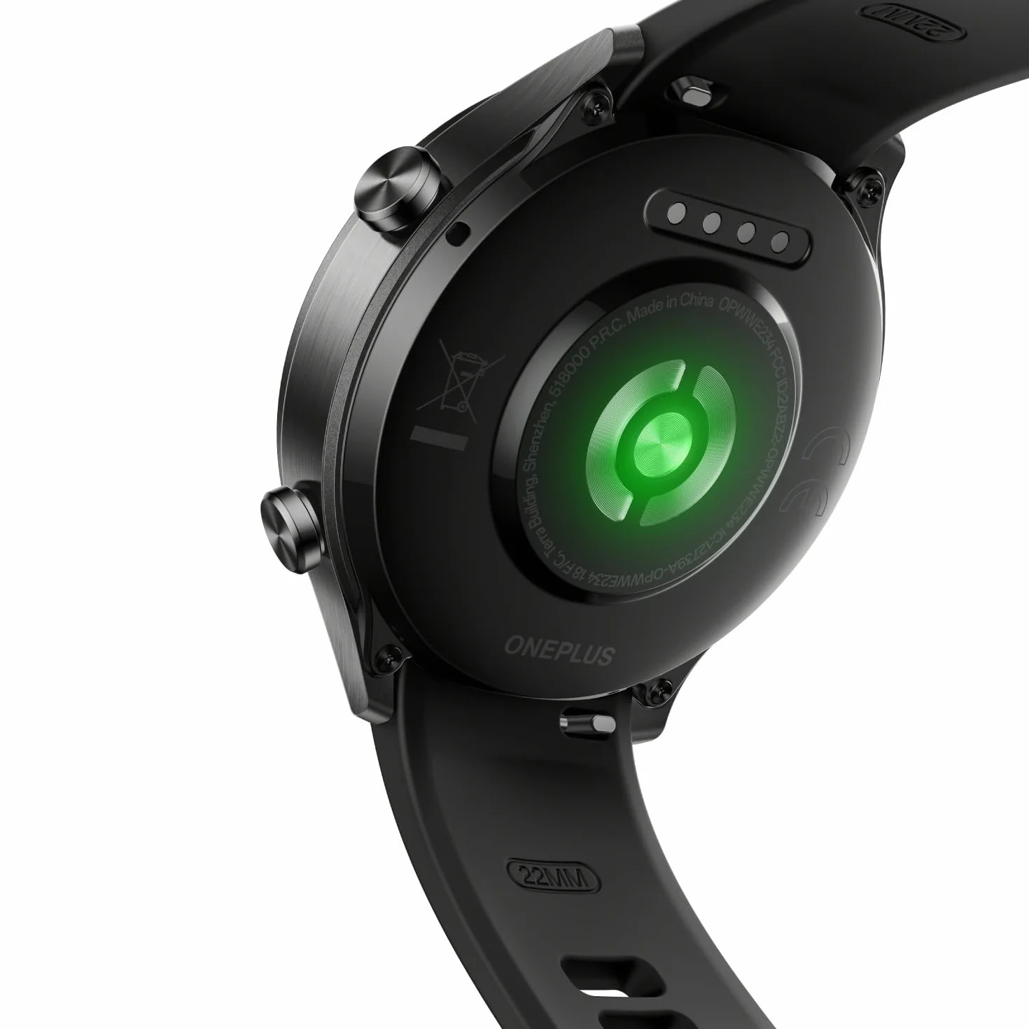 OnePlus 2R Watch z systemem Wear OS 4 firmy Google, chipset Snapdragon W5, czas pracy baterii do 100 godzin, wyświetlacz AMOLED 1,43", ponad 100 trybów sportowych, GPS o podwójnej częstotliwości, 5