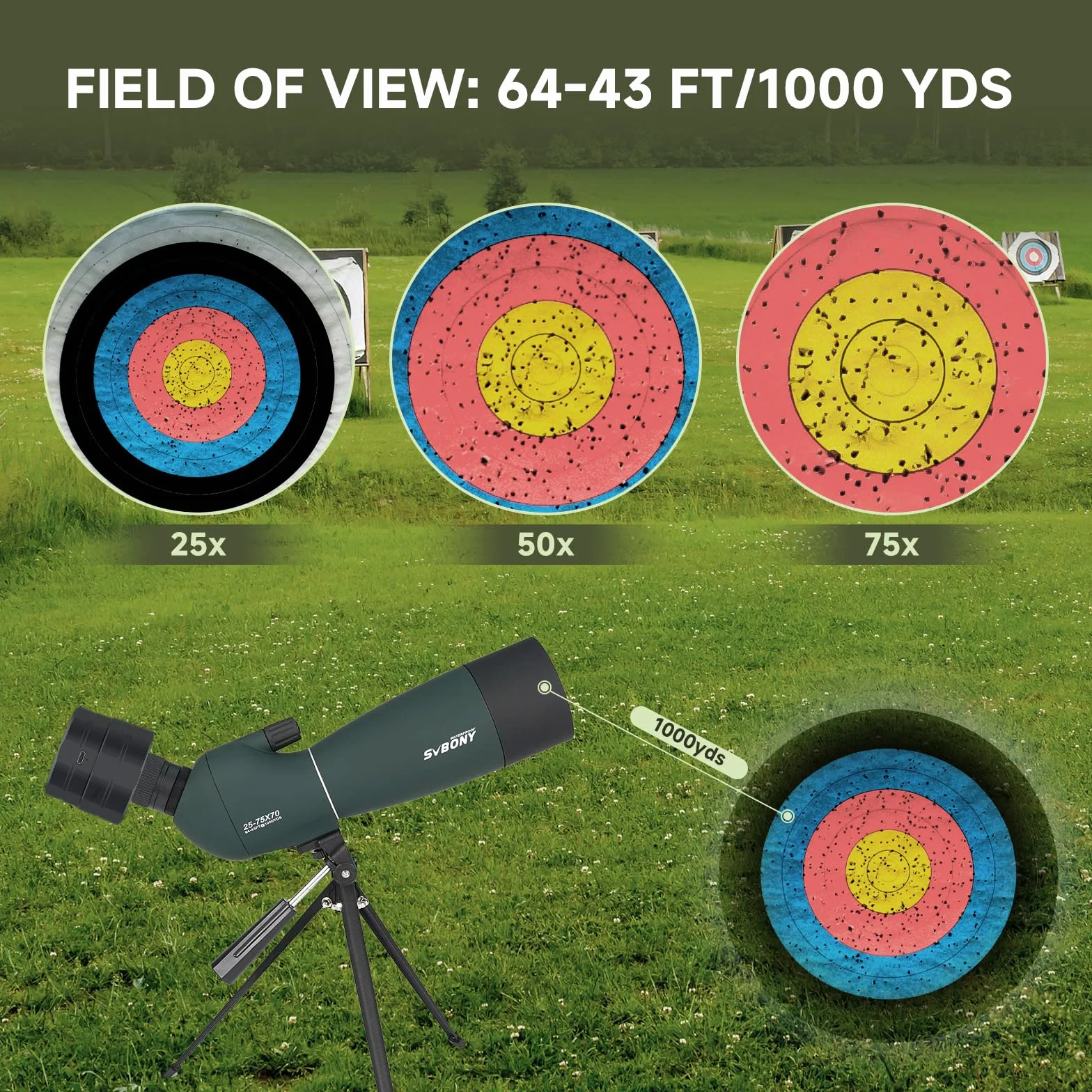 Svbony SV28PLUS 25-75x70 mm Luneta Obserwacyjne, z SC002 WiFi Kamerą, BAK4 A5 Kolorze Czerwonego Wina FMC Powłoka Obiektywu, Adapterem Telefonu Torba Na Statyw, Do Obserwacji Ptaków Fotografii
