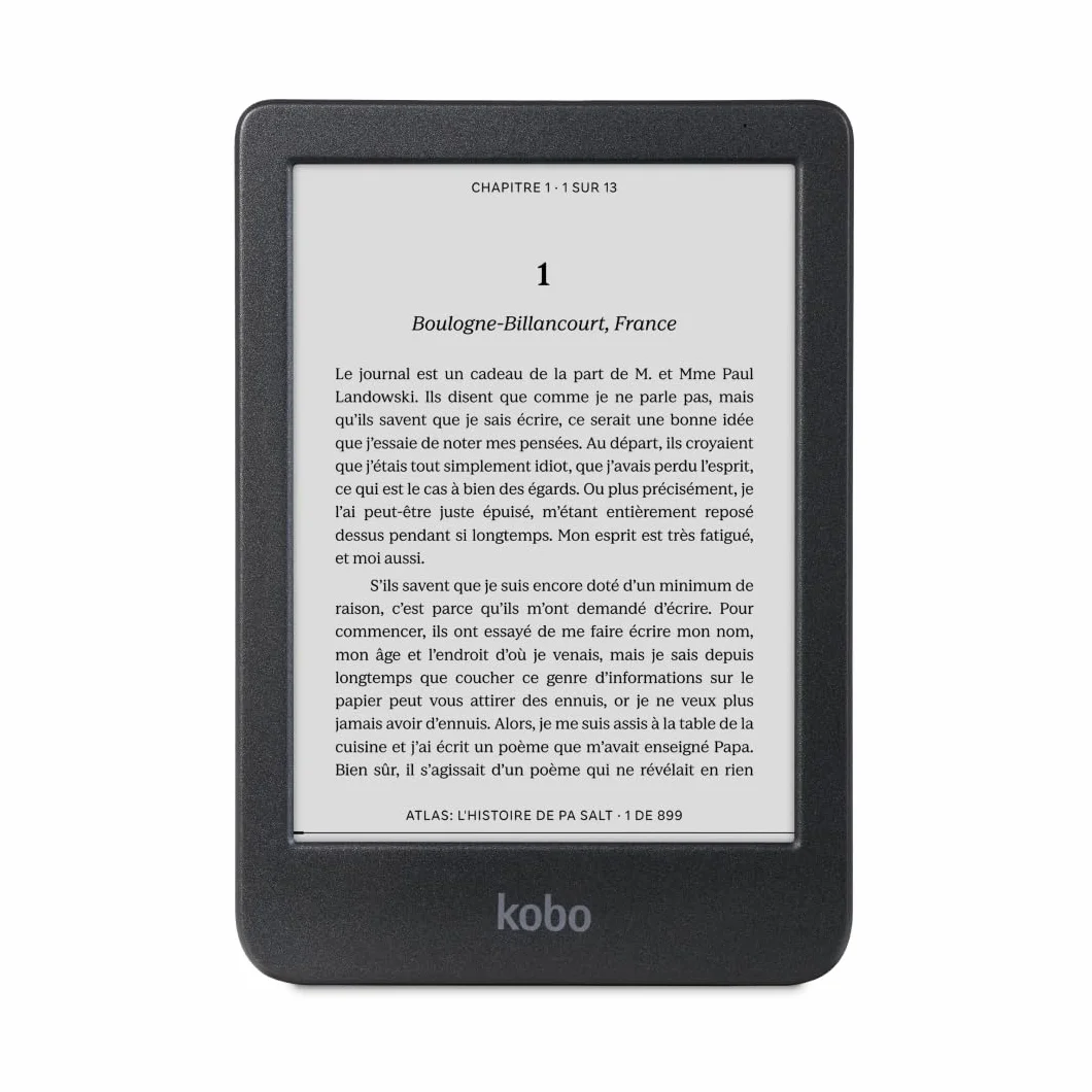 Kobo Jasny BW | eReader | 16" bezdotykowy ekran dotykowy z ComfortLight Pro | Dark Mode Option | Audiobooks | Wodoodporny | 16 GB of Storage | czarny