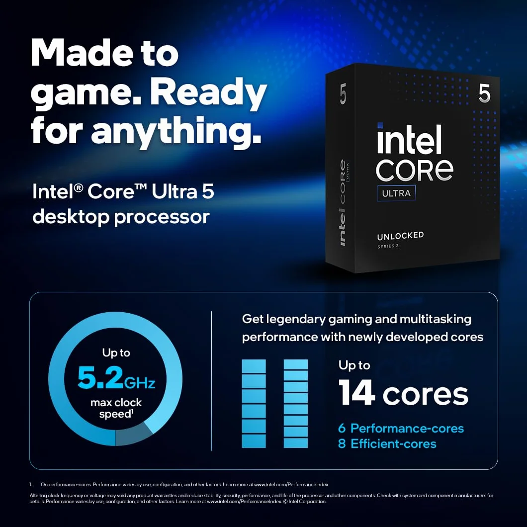 Procesor Intel Core Ultra 5 245K / LGA1851 / Box 14 rdzeni / 14 wątków / 24 M Cache/ FC-LGA4
