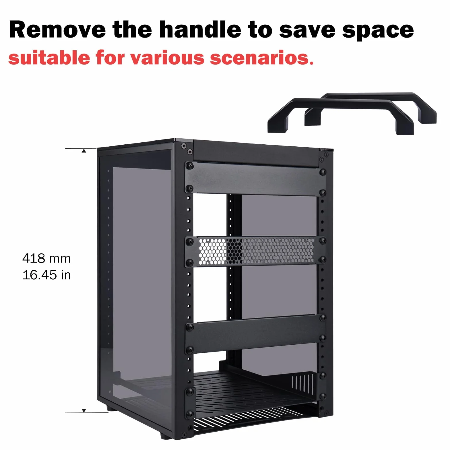 GeeekPi Szafa serwerowa 8U, DeskPi RackMate T1 Plus, 10-calowy stojak sieciowy do serwerów, sieci, urządzeń A/V, głębokość 260 mm, czarna