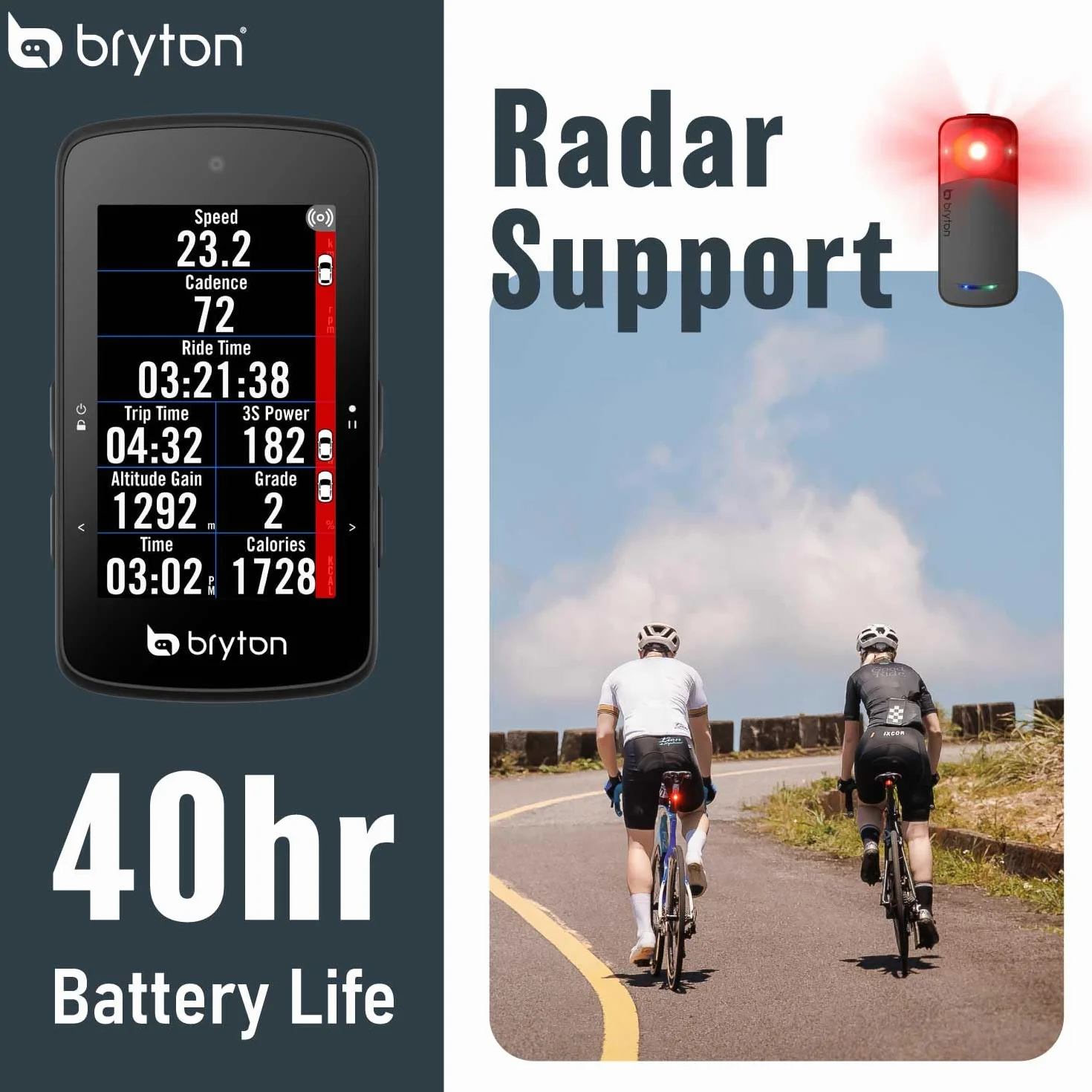Bryton Unisex-Dorosły Rider BRYTON.R750SE Komputer Rowerowy, Czarny, Unica
