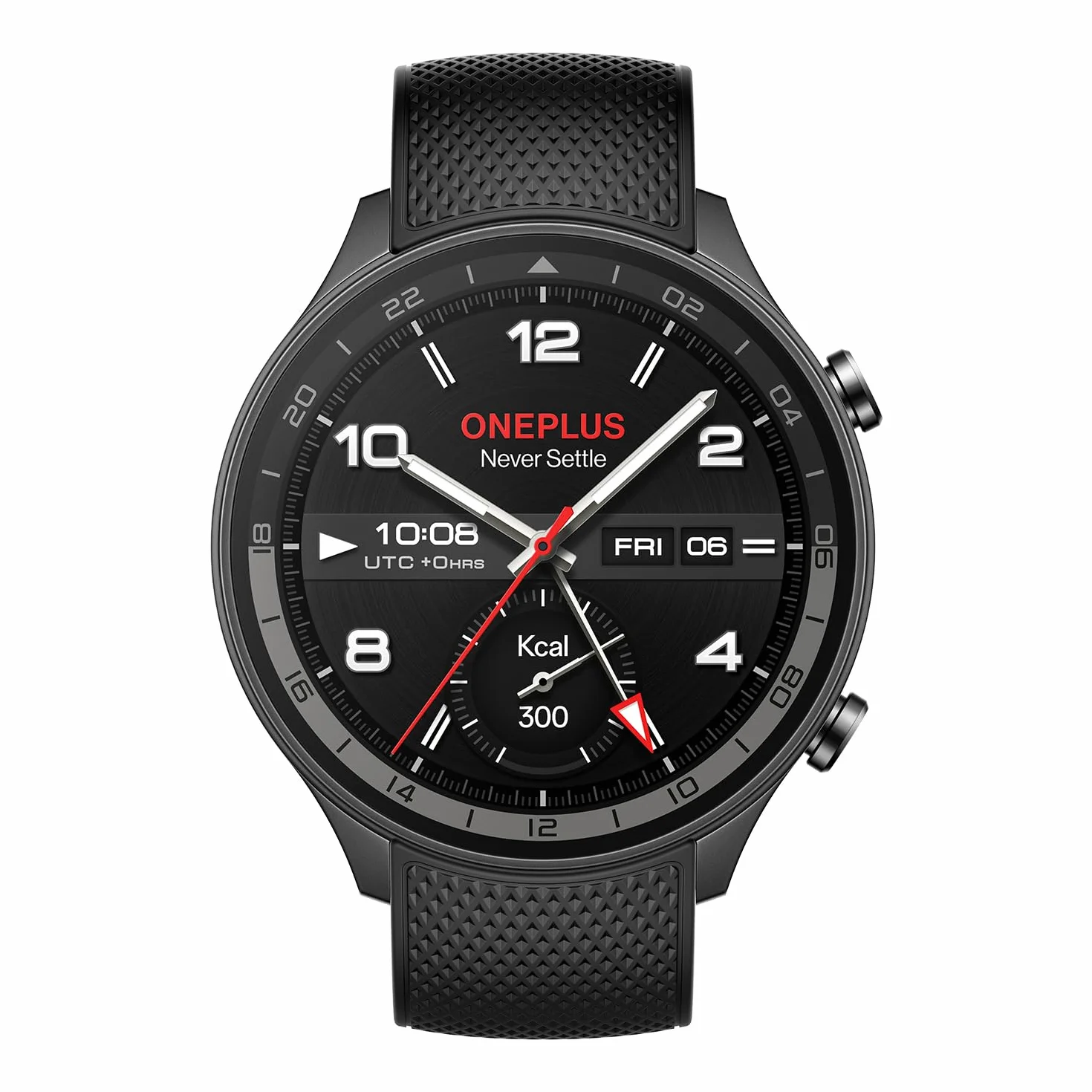 OnePlus 2R Watch z systemem Wear OS 4 firmy Google, chipset Snapdragon W5, czas pracy baterii do 100 godzin, wyświetlacz AMOLED 1,43", ponad 100 trybów sportowych, GPS o podwójnej częstotliwości, 5