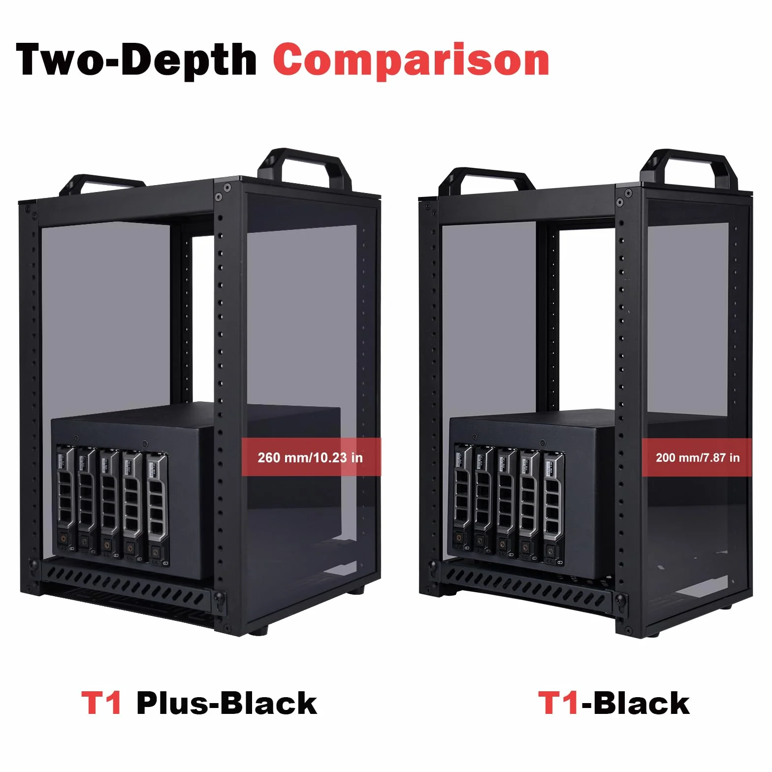 GeeekPi Szafa serwerowa 8U, DeskPi RackMate T1 Plus, 10-calowy stojak sieciowy do serwerów, sieci, urządzeń A/V, głębokość 260 mm, czarna