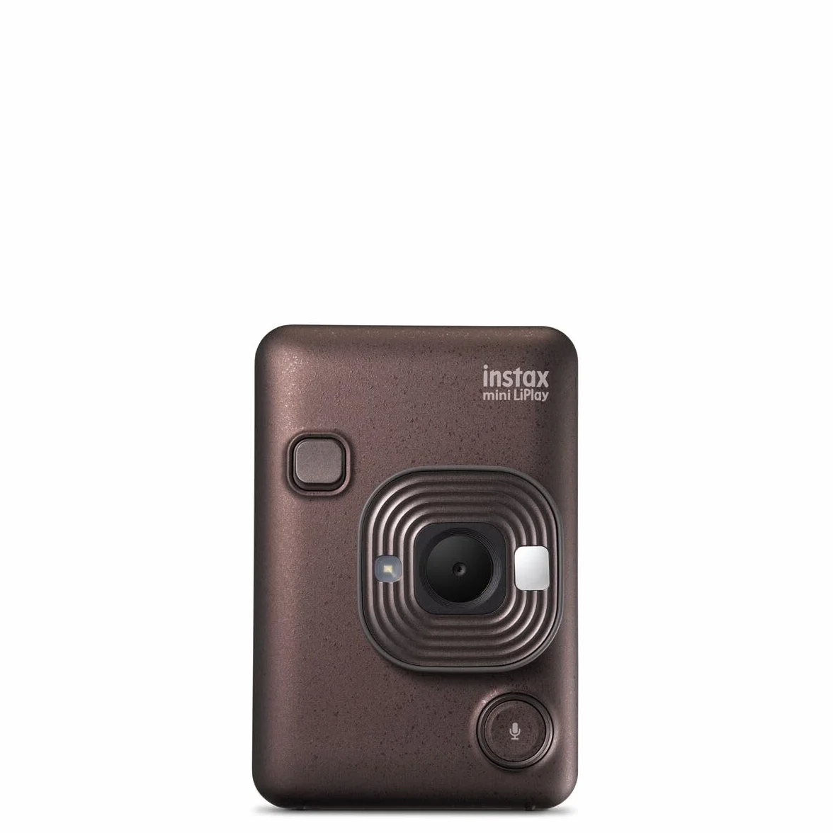 INSTAX mini LiPlay hybrydowy aparat natychmiastowy z tylnym wyświetlaczem LCD o przekątnej 2,7 cala, gniazdem kart Micro SD, ładowaniem przez USB-C, kolor Deep Bronze, film sprzedawany osobno
