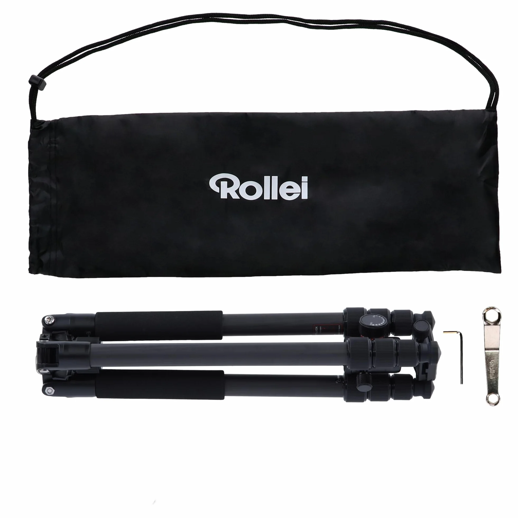 Rollei Statyw węglowy C6i, kompatybilny z Arca Swiss - konwertowalny na monopod - w zestawie panoramiczna głowica kulowa i kolumna centralna redating do makrofotografii - czarny
