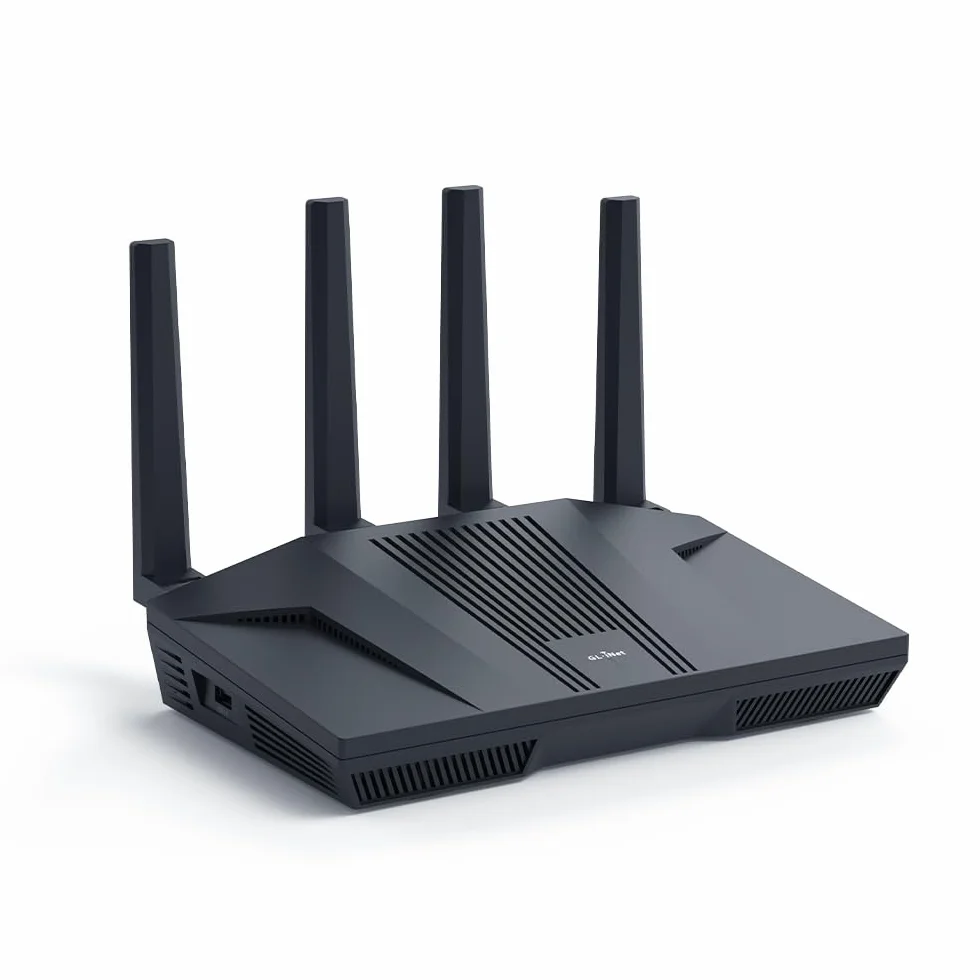 GL.iNet GL-MT6000(Flint 2) router Wi-Fi 6 | Router Wi-Fi do gier | 2 porty Multi-Gig 2,5G + 4 porty Ethernet 1G | Łączność urządzeń masowych | Szybki OpenVpn i WireGuard | 802.11ax