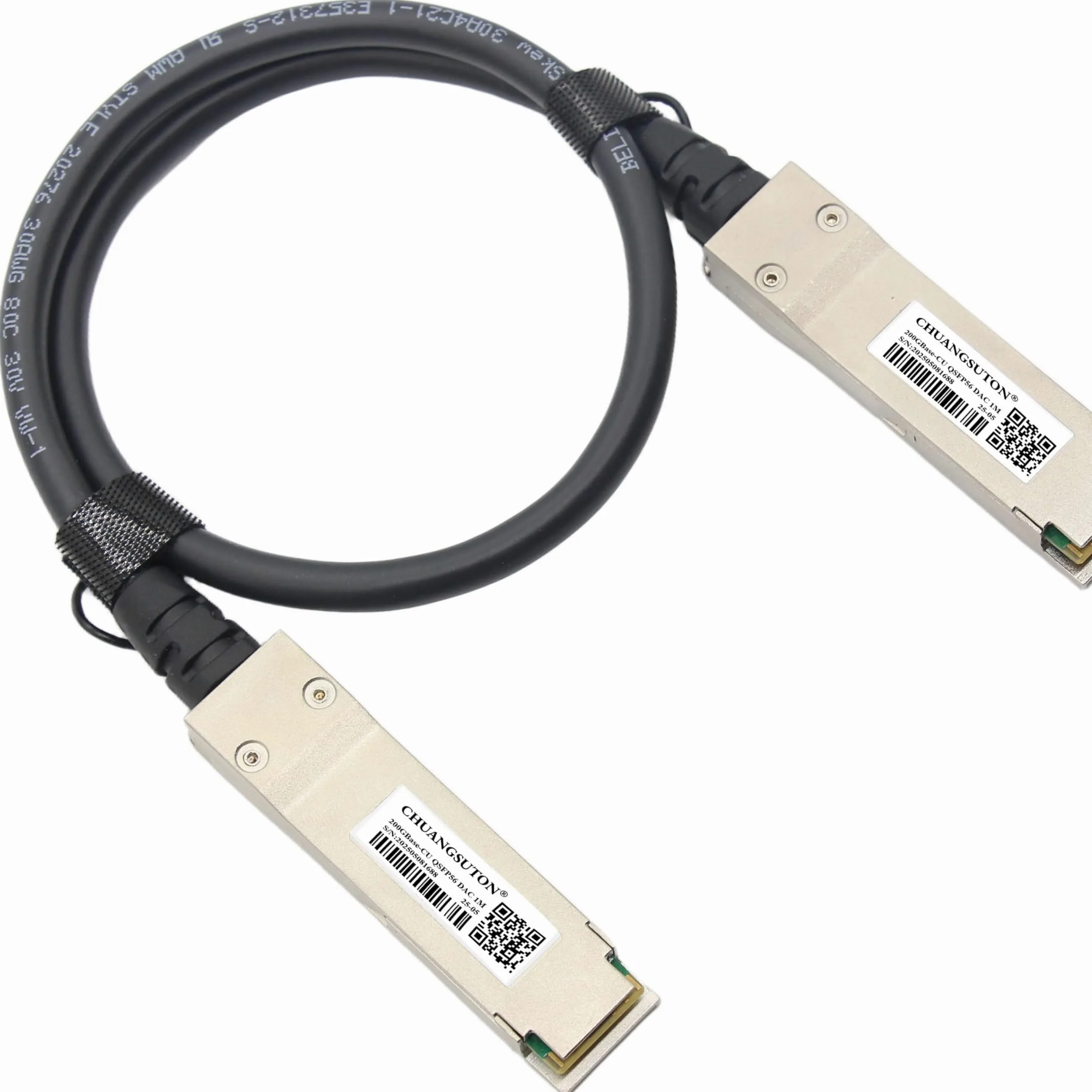 Kabel 200G QSFP56 do QSFP56 PAM4 DAC, Ethernet, pasywny, bezpośredni podłączany, miedziany kabel Twinax, kompatybilny z NVIDIA/Mellanox MCP1650-V02AE26 (2 m)