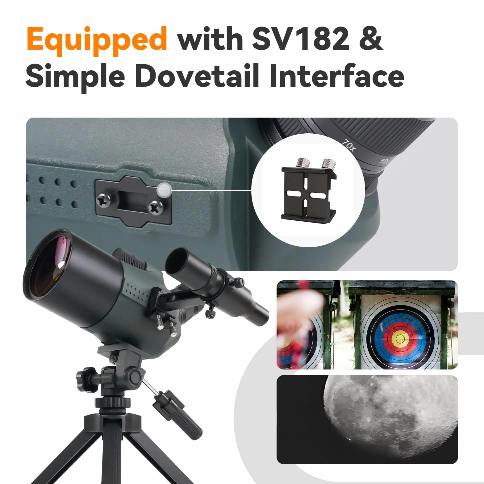 Svbony SV41Pro Mak Luneta Obserwacyjna ze Statywem, SC001 WiFi Camera, Finderscope i Mocowanie Celownika, 28-84X80 FMC Podwójna Prędkość Fokus, Wodoodporne do Astronomiczny Obserwacja Księżycu