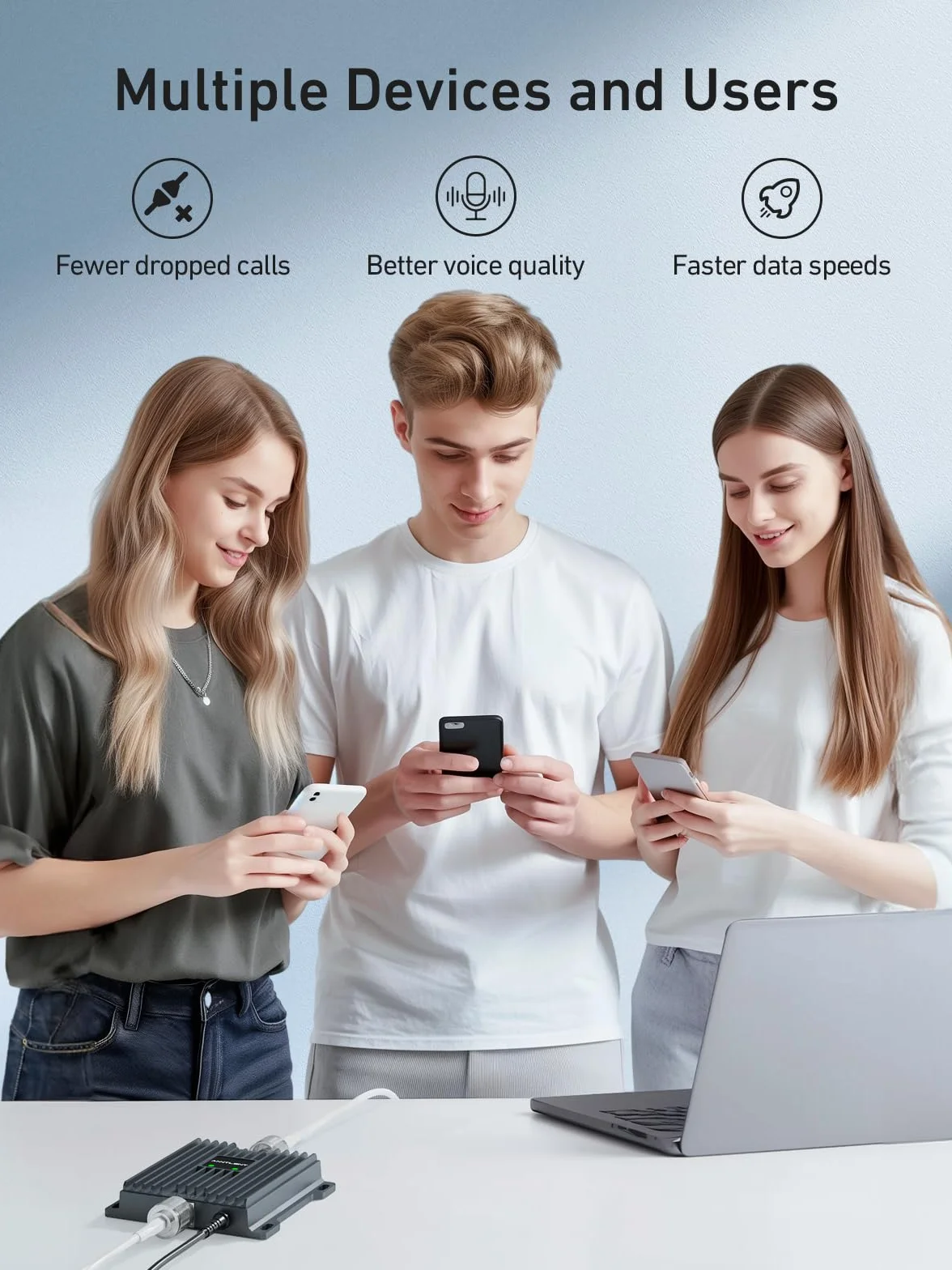 ANNTLENT Wzmacniacz sygnału telefonu komórkowego 4G 3G 2G LTE, 20/7, wzmacniacz sygnału telefonu komórkowego dla europejskich operatorów TIM, z anteną kierunkową Yagi o wysokim wzmocnieniu